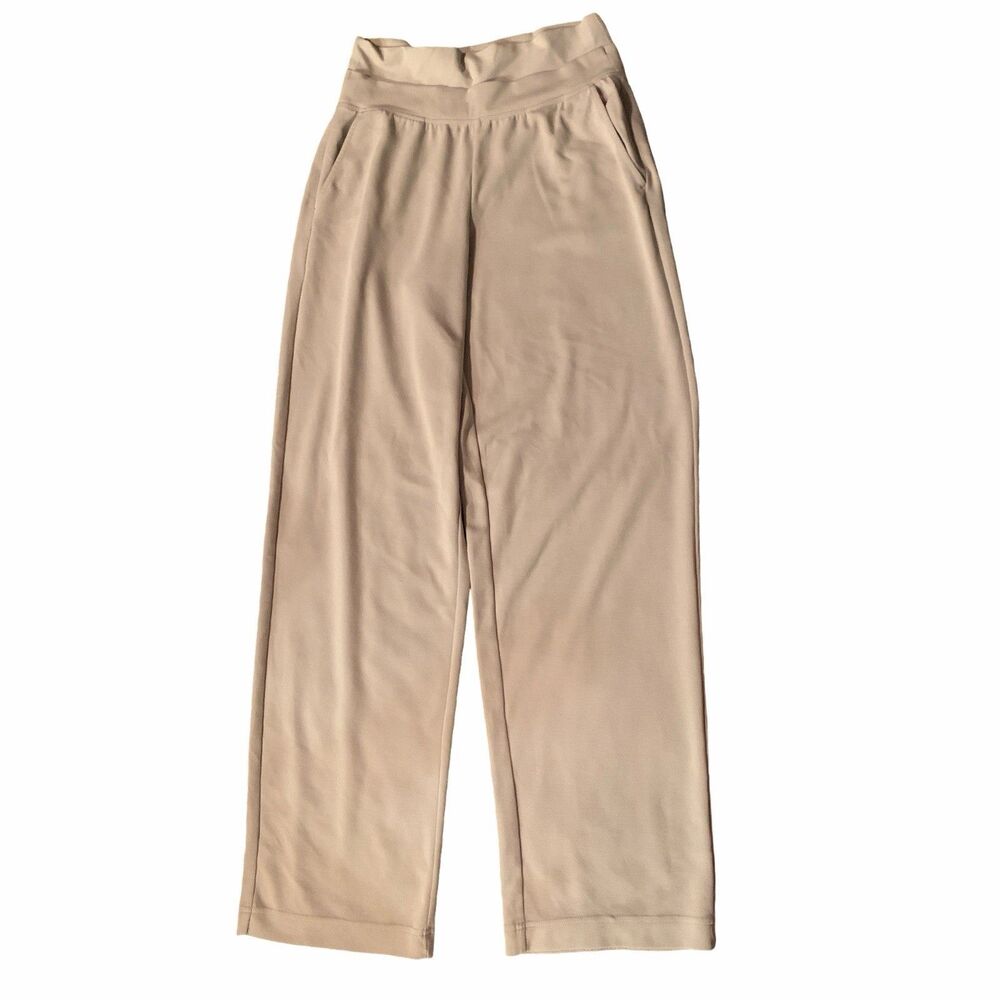 Athleta Seasoft Pants Women Sz Medium Tall. 30x33 Abalone Beige Workout Athletic